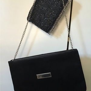 Satin and sequins bag.